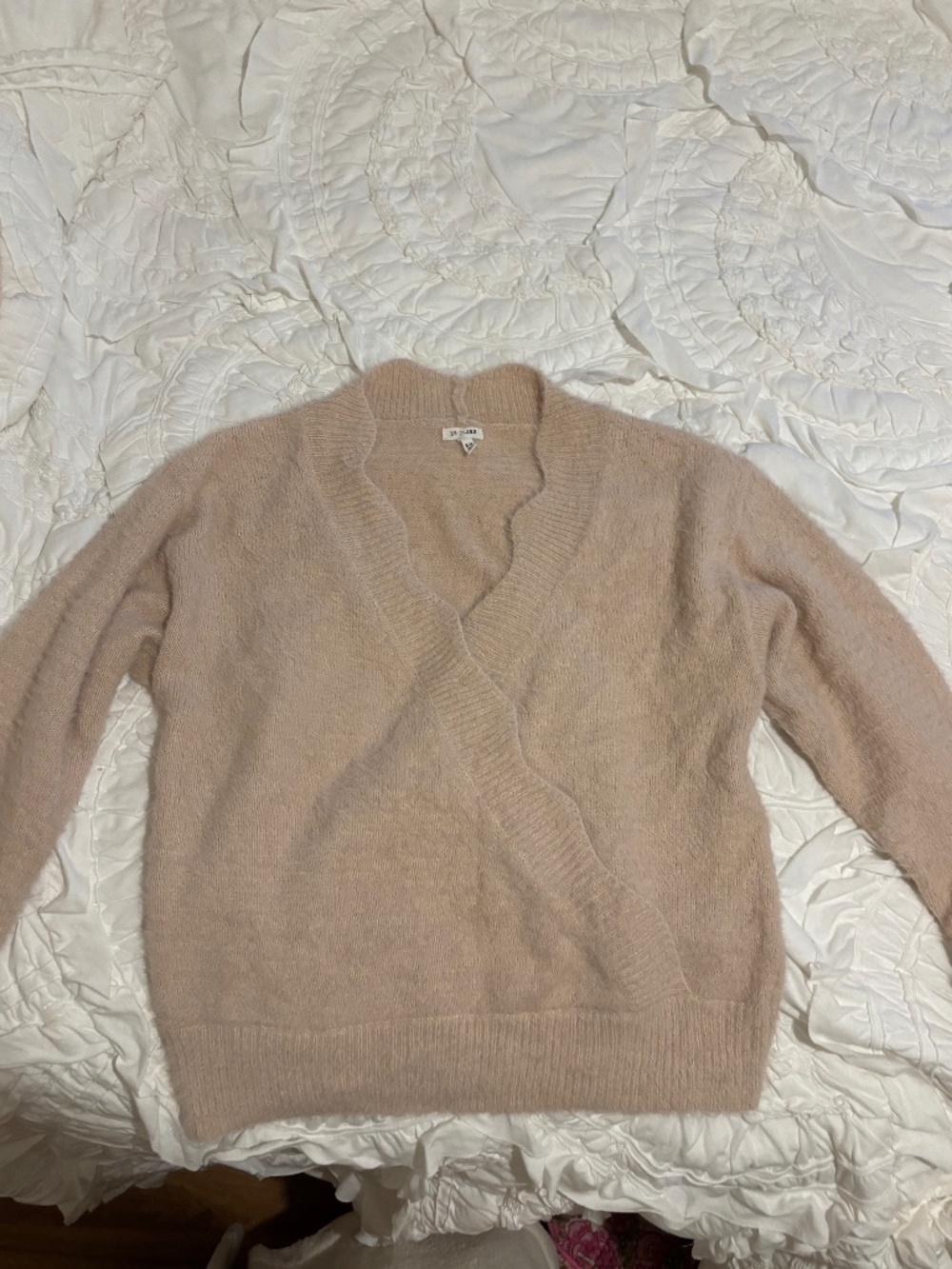 Scalloped Edge Crossover Sweater